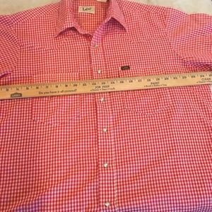 Lee Western SS Shirt Men’s XL Red Gingham Vintage